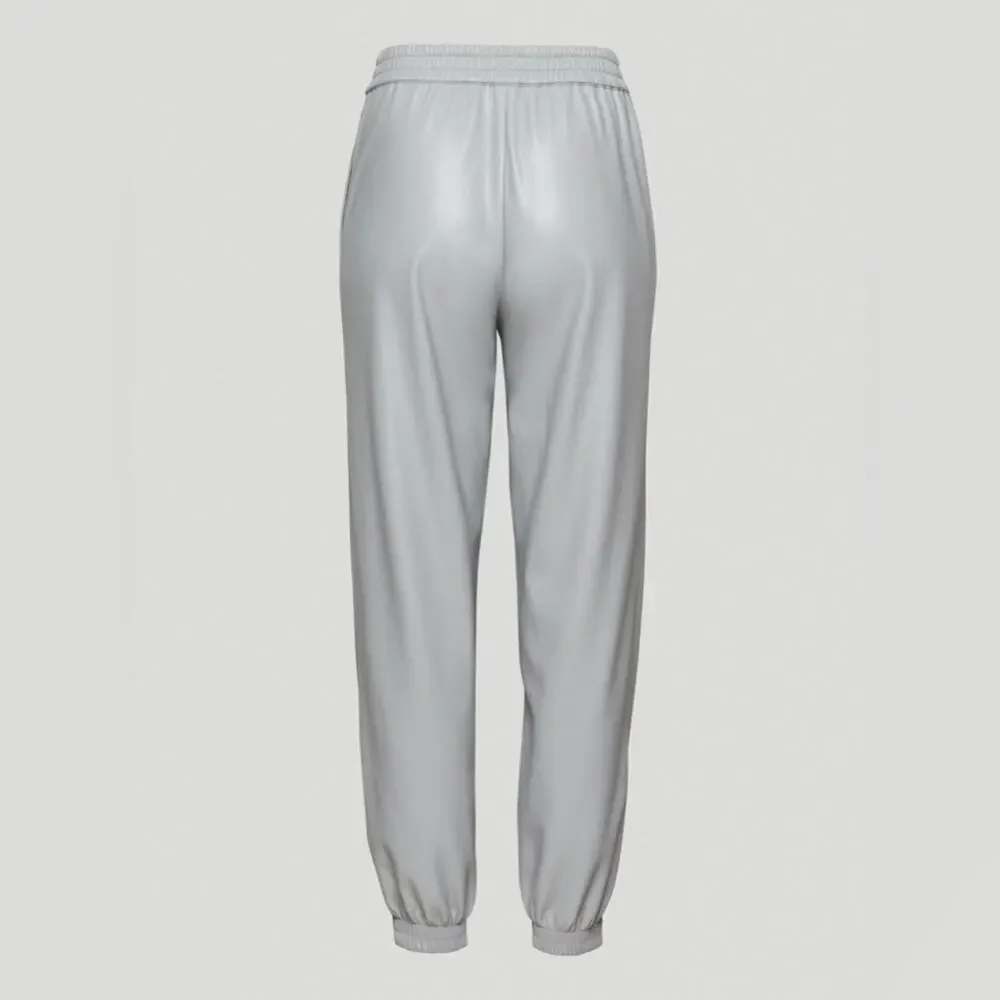 BABATON Aritzia Zedel Vegan Leather Jogger Pant in Marble Grey size 2XL